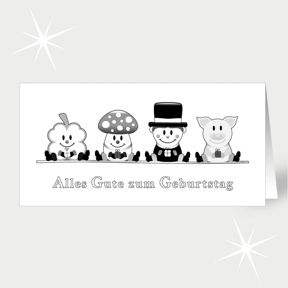 Glücksbringer-Team zum Ausmalen