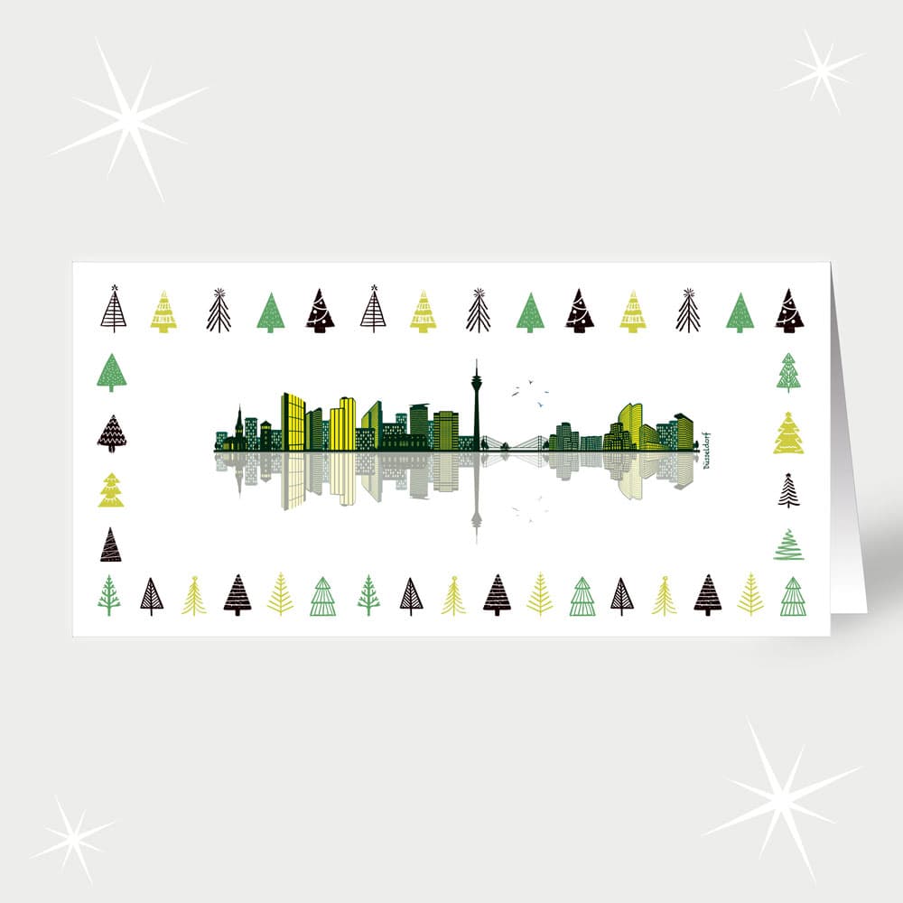 Skyline mit Bäumen - Düsseldorf