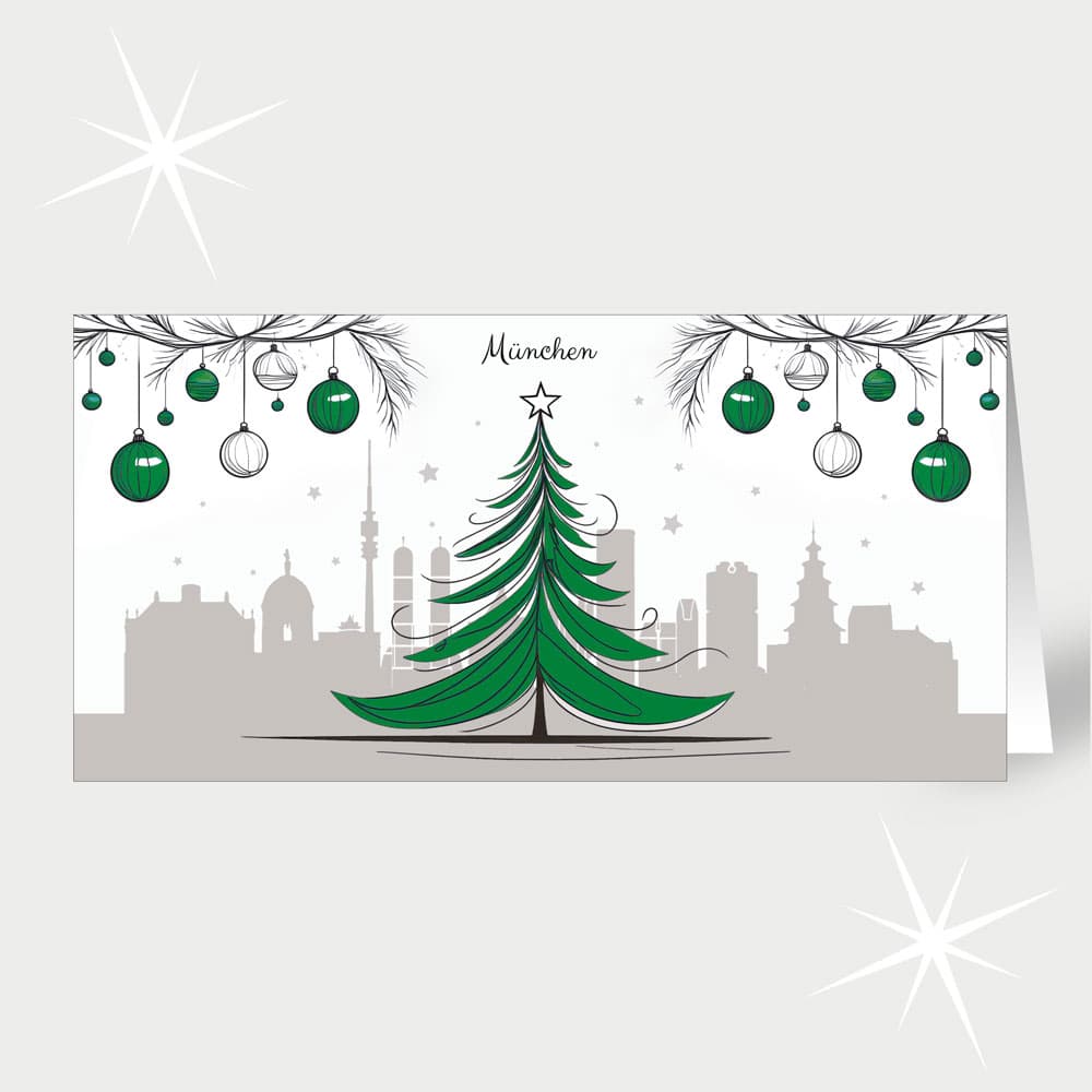 München mit Weihnachtsbaum in Grün