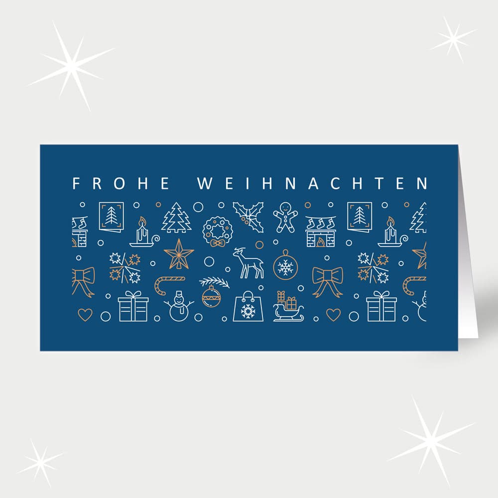 Blaue Weihnachtssymbole