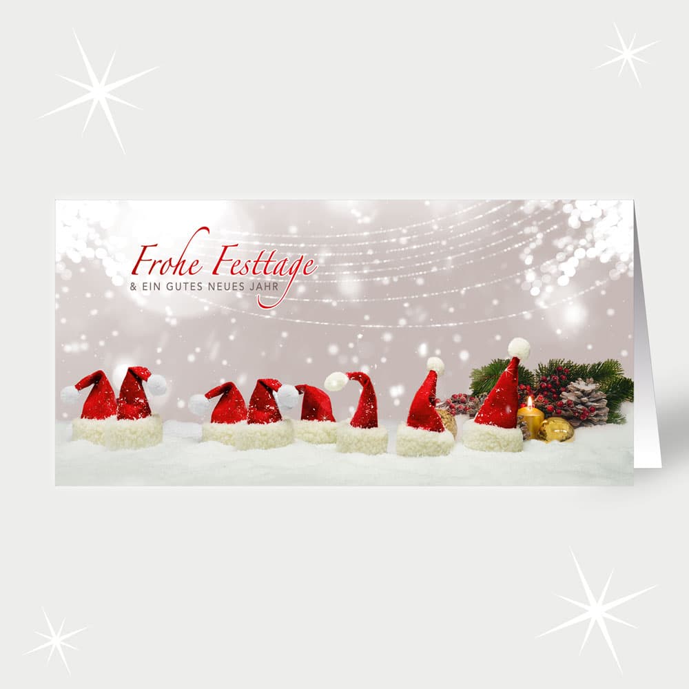 Weihnachtsmützenreihe