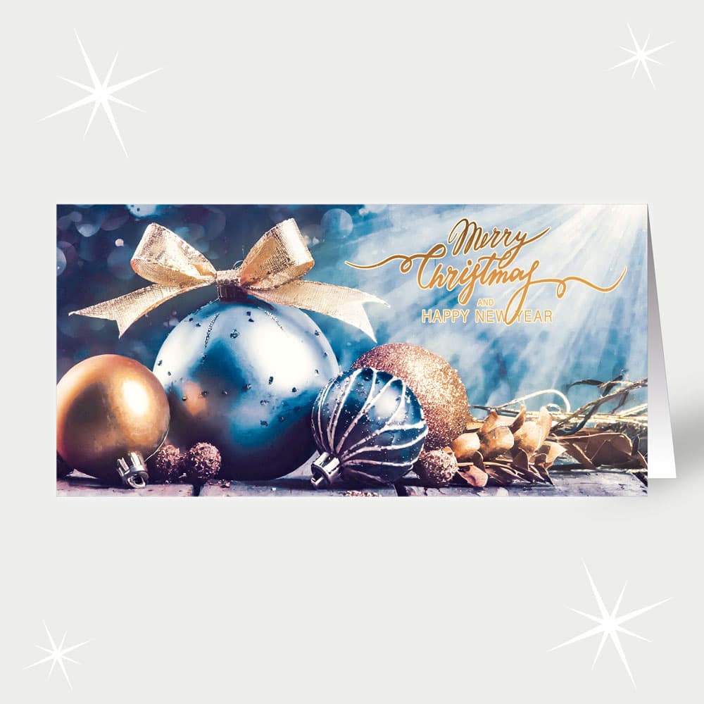 Blauschimmerndes Kugelgeschenk
