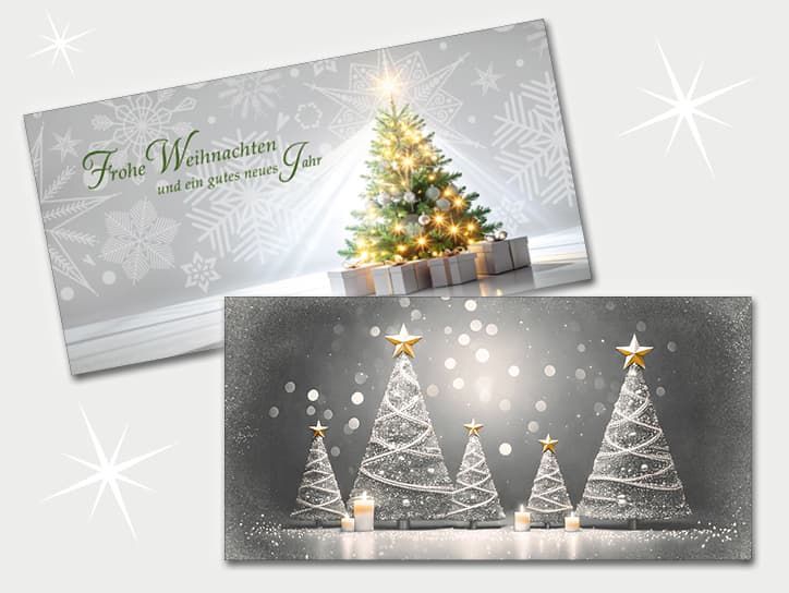 Silberne Weihnachtsgrüße