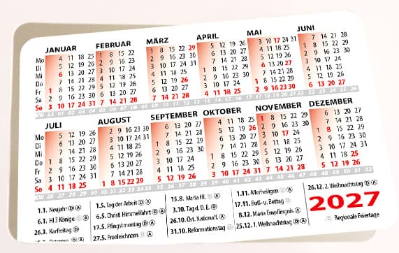 Taschenkalender Einleger