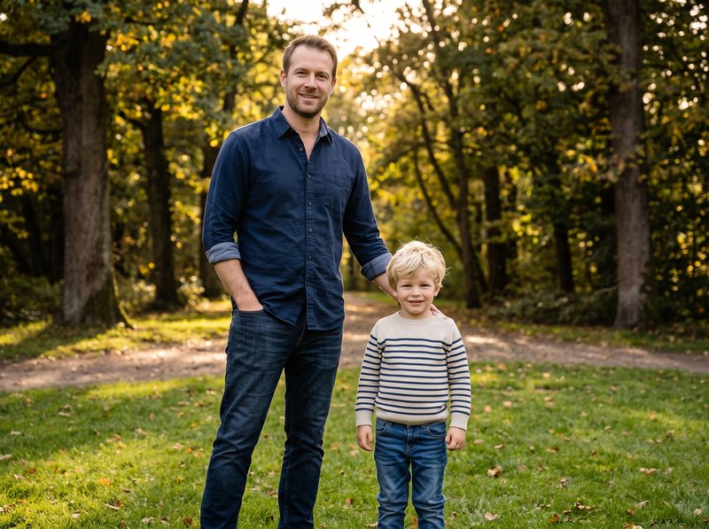 Ausgangsfoto 1: Vater mit Sohn im Park