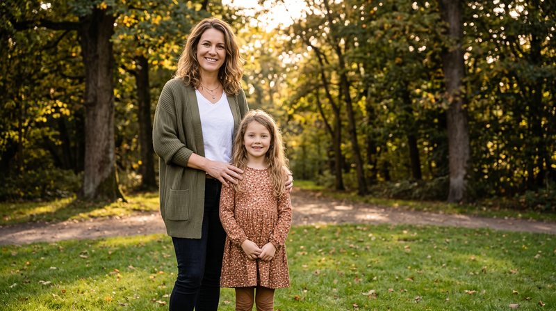 Ausgangsfoto 2: Mutter mit Tochter im Park